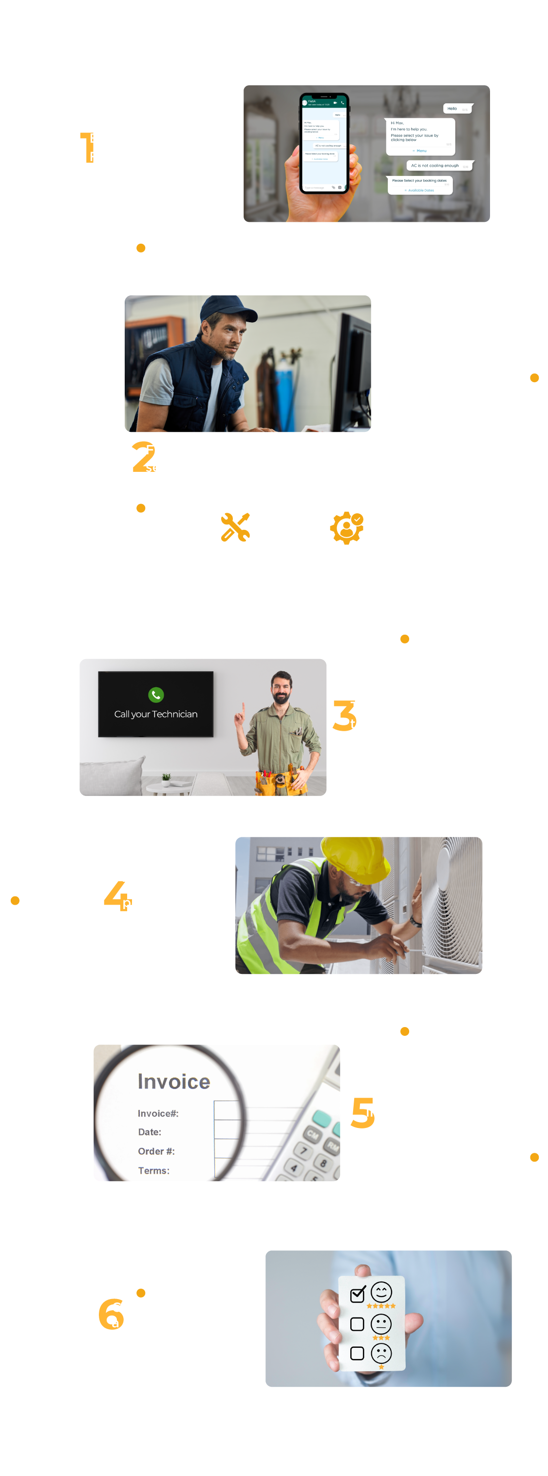 Mobile flow interface of FIESA app